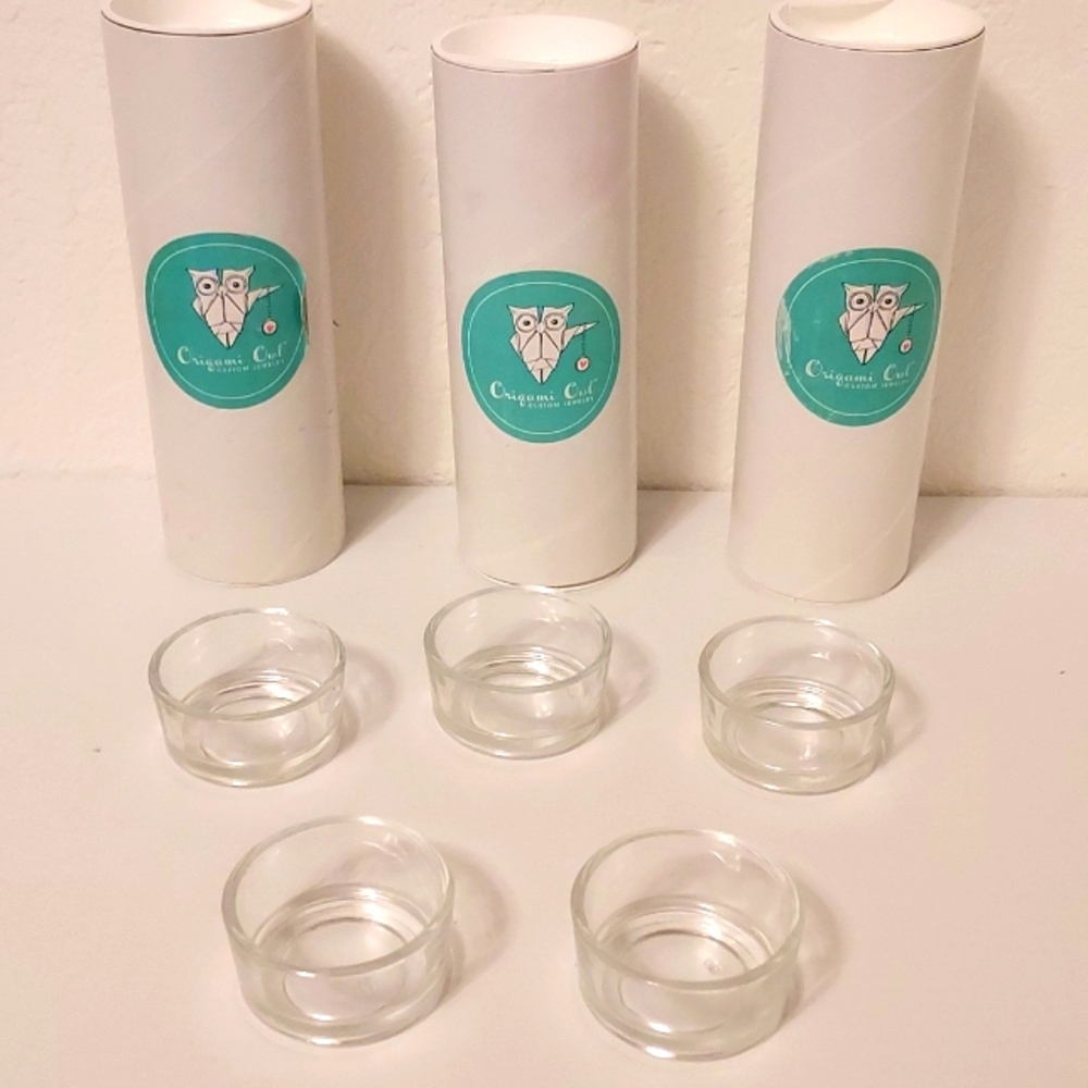 Origami Owl Glass Jewelry Charm Jars & Canister Set & 1 Charm Bracelet